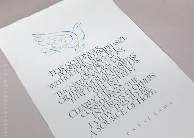Calligraphic Art | Lettering quote on Arches paper in ink and watercolor