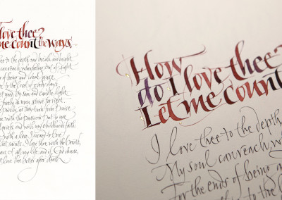Calligraphy artworks | Written in watercolor and ink on Arches paper