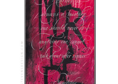 Calligraphy artworks: Oscar Wilde quote