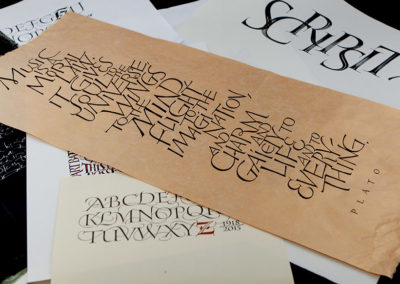 Various examples of John Stevens calligraphy works