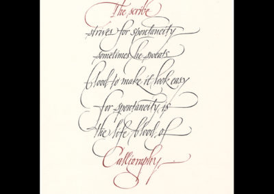 Calligraphic Art | Calligraphy quote about disciplined freedom in writing. Pen, Ink on hand-made paper