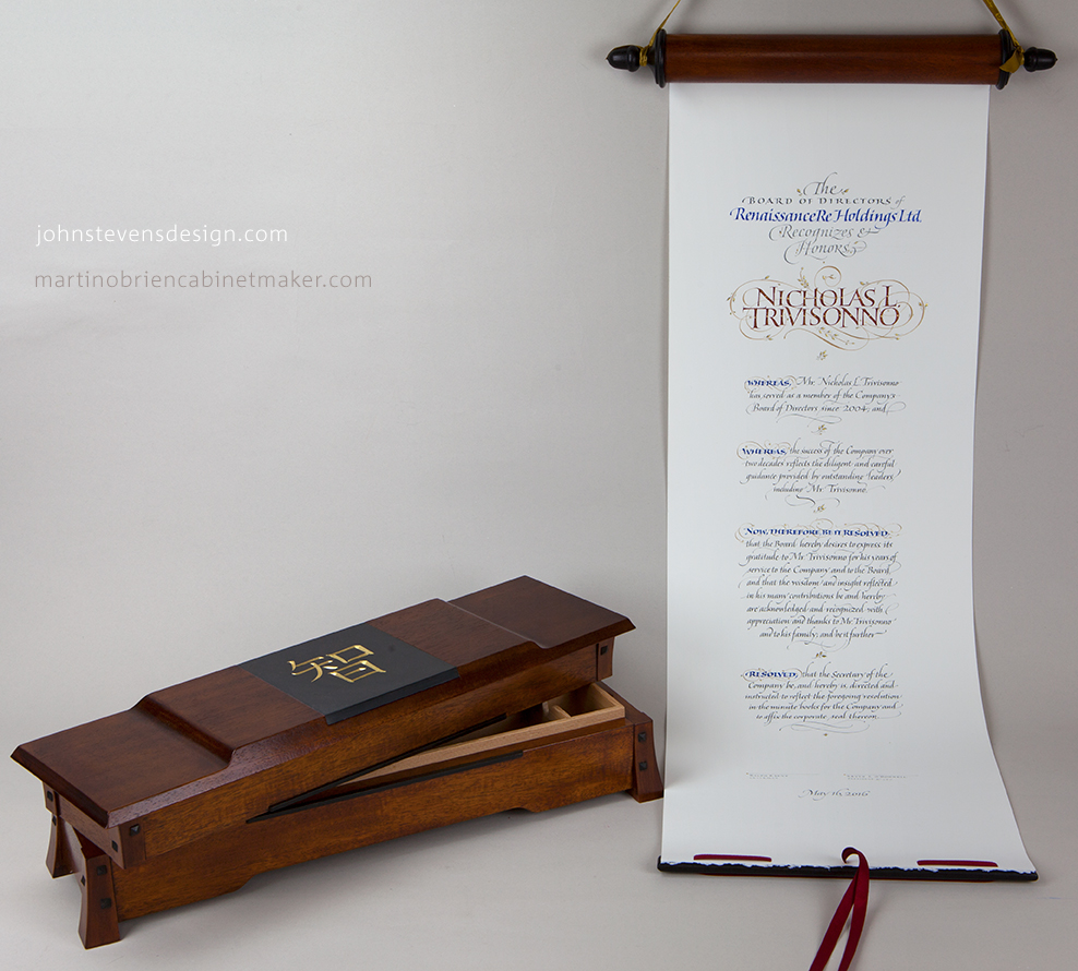 Scroll & Box John Stevens Calligraphy
