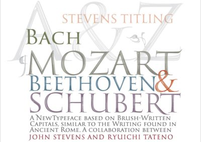 Type based on brush lettered Roman Capitals