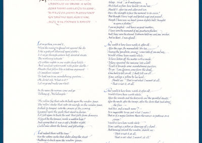 Calligraphic Art | Long poem written out on large Arches paper in italic hand