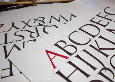 Hand-lettered, brush-Roman Alphabet, Original Artwork