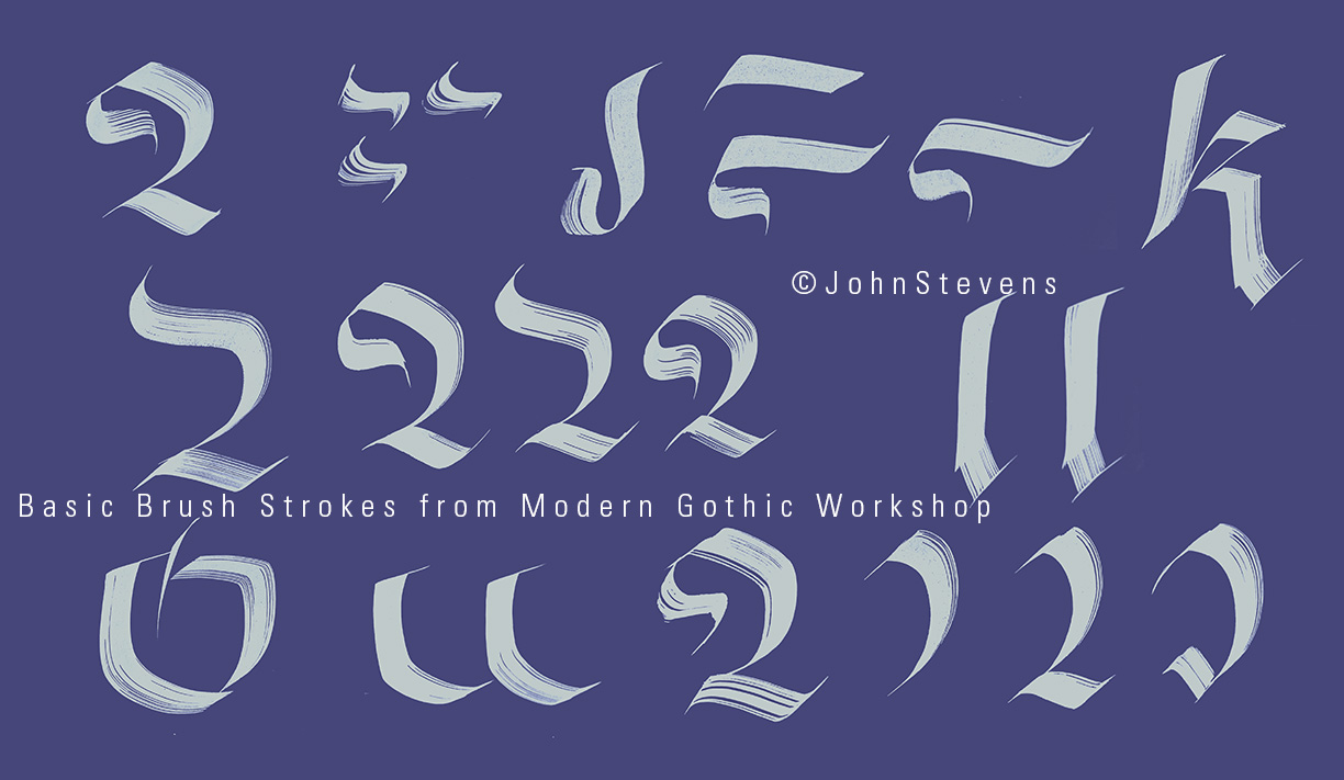 Calligraphic Brush strokes for class by John Stevens