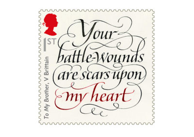 Royal Mail stamp calligraphy by John Stevens