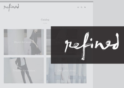 Refined is a logotype for woman's clothing store.