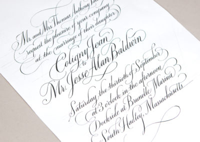 Design & calligraphy for wedding invitation