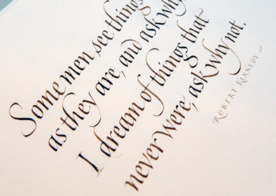 Calligraphy Hand Lettering of Robert Kennedy words