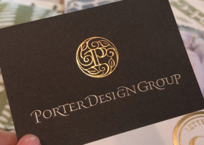 Logo icon and typography for Porter Design Group firm.