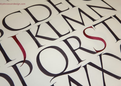 Brush Roman calligraphy alphabet