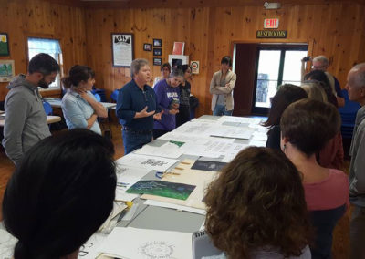 John Stevens speaking to a calligraphy class at Cheerio Calligraphy Retreats.