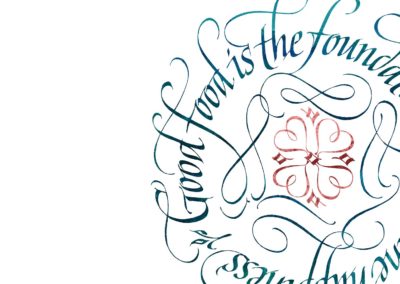 handwritten calligraphy fonts into a rondel by john stevens