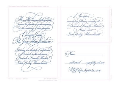 Showing wedding calligraphy font sample of John Stevens