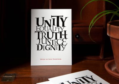 Unity Card by Calligrapher, John Stevens. for sale