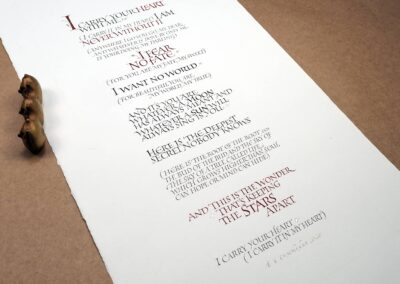 Calligraphy with the words of e.e.cummings