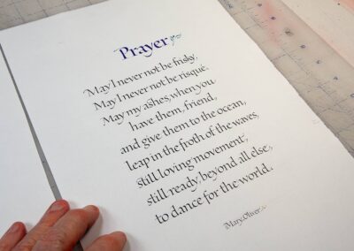 Prayer written in Minuscules, commonly referred to as "Foundational Hand"
