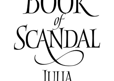 Hand-lettered book title for "The Book of Scandal" by Julia London