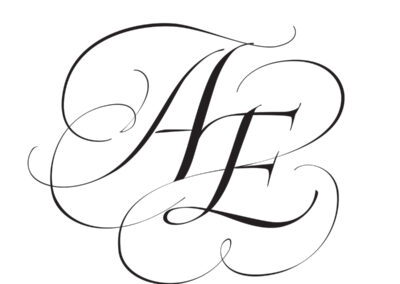 Monogram that is made from two letters, but combined as one integrated image/design.