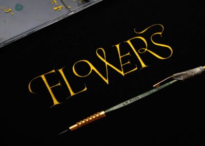 "Flowers" Hand-painted in gold