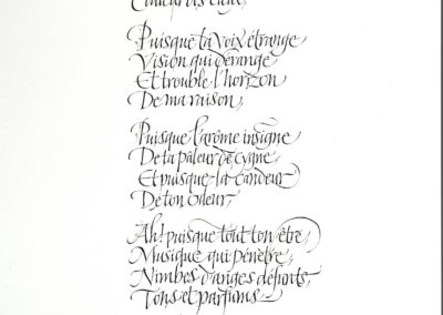 Calligraphy: text by Paul Verilaine in French