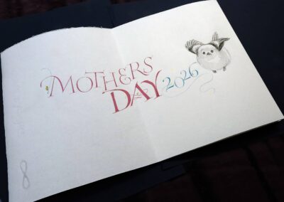 Mothers Day card hand lettered on Arches paper